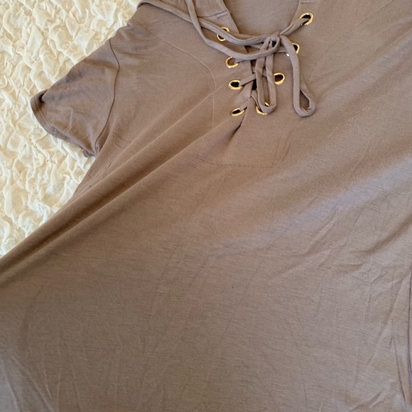 M extra stretchy camel lace up hoodie dress 🥰 - Picture 5 of 5